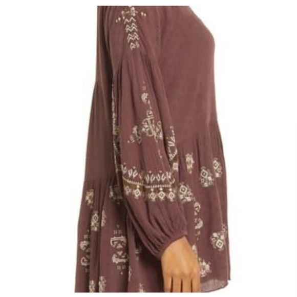 Free People Boho Arianna Tunic Flowey
Embroidered Brown Top S - Picture 2 of 15